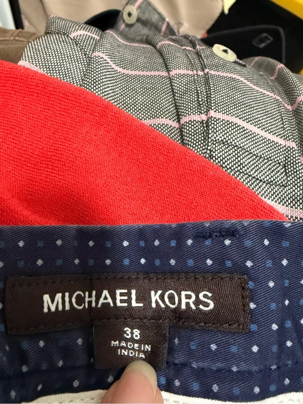 Michael Kors Navy Microdot Flat Front Shorts Golf Resort Country Club